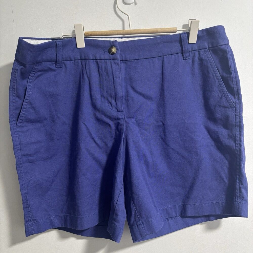 J.Crew Classic Chino 7” Shorts Women’s Sz 12 Blue Cotton Mid Rise Preppy NWT